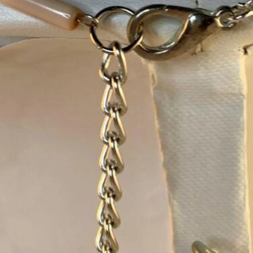 Double Strand Silver Tone Chandelier Beaded Bib Necklace (NA120) - Picture 4 of 5